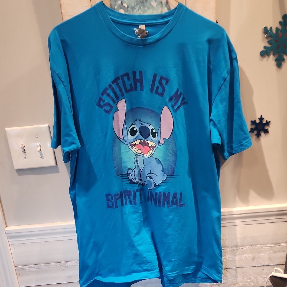 EUC Next Level Apparel Men's Sz XXL T-Shirt - Blue with Stitch Graphic